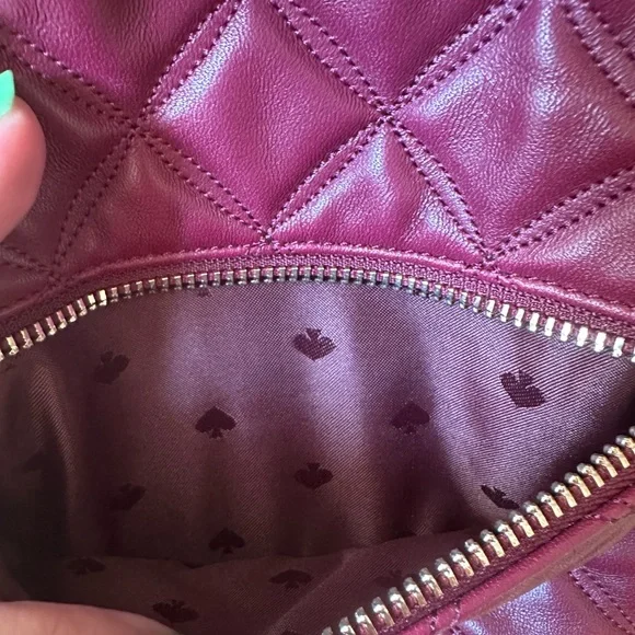 Kate Spade small Quilted Maroon Backpack  display picture 3